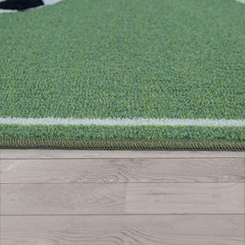 TT Home Alfombra Infantil Juego para Dormitorio Infantil con Campo De Fútbol En Verde, Größe:100x200 cm