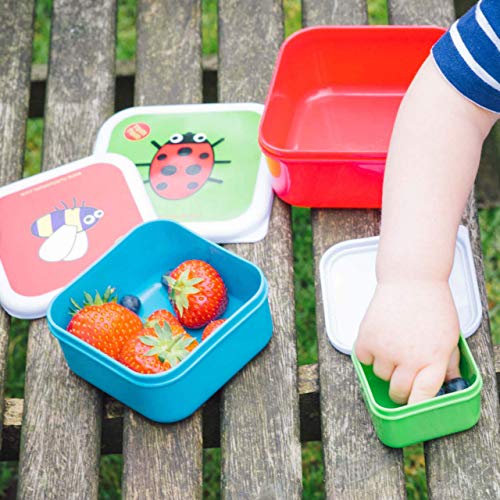 TUM TUM Anidando ollas de merienda para niños, cajas de aperitivos para niños, juego de cajas de aperitivos para niños, BPA gratis (Bugs)