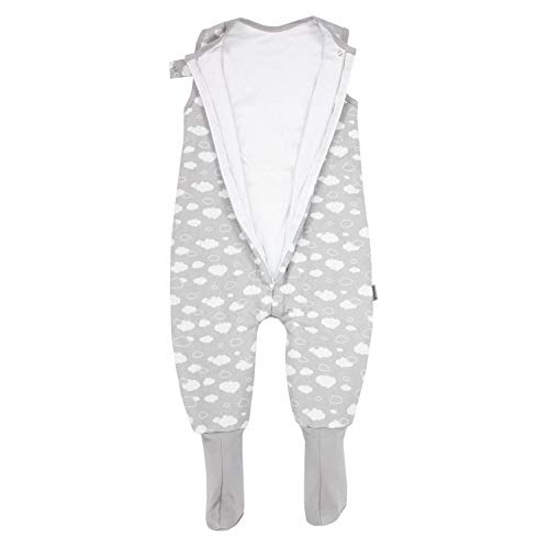 TupTam Saco de Dormir con Pies de Invierno para Bebés, Nubes Gris, 3-5 Años (104-110cm)