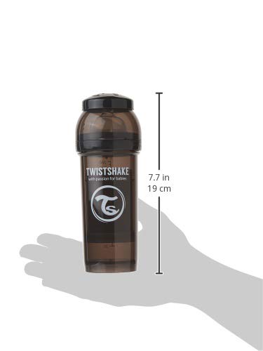 Twistshake - Biberón anticólico tetina silicona (260 ml.) negro