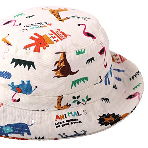 Tyidalin Sombrero de Sol para Niños Bebés Verano Algodón Ajustable Pescador Gorra Protección de Sol Anti UV