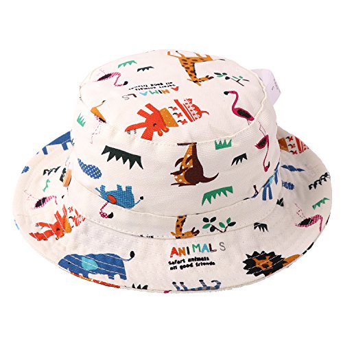 Tyidalin Sombrero de Sol para Niños Bebés Verano Algodón Ajustable Pescador Gorra Protección de Sol Anti UV