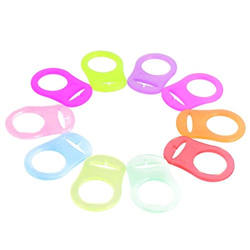 UEETEK 10pcs chupete bebé Clips porta anillo estilo chupete adaptador