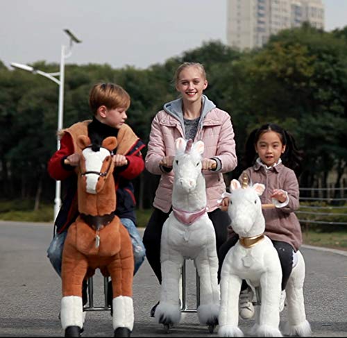 UFREE Caballo, cumpleaños para niñas, Unicornio de Juguete, Mecedora con Ruedas, Adecuado para niños de 3 a 6 años de Edad, estupenda Sorpresa de cumpleaños, Unicornio con Cuerno Dorado.