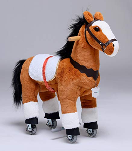 UFREE Caballo pony de juguete, para andar o mecerse, con ruedas, adecuado para niños de 3 a 6 años.