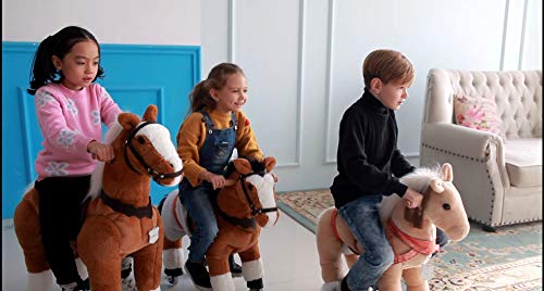 UFREE Caballo pony de juguete, para andar o mecerse, con ruedas, adecuado para niños de 3 a 6 años.