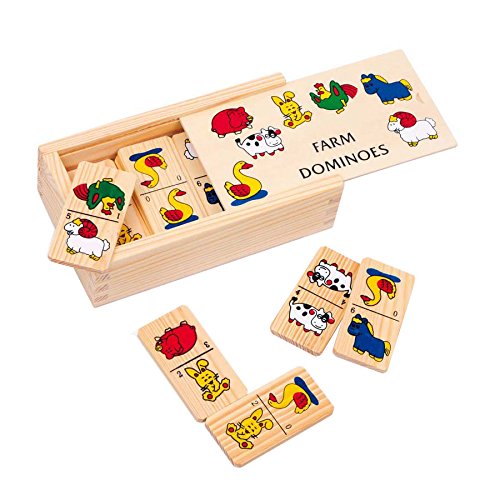 Unbekannt Small Foot Company 7094 N0113 - Dominó de Granja (Madera, tamaño Pequeño, 16,5 x 9,5 cm, 2 Jugadores)