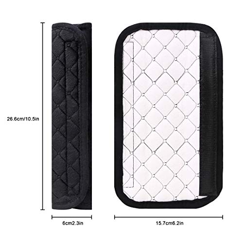 URAQT Protector Cinturon Coche, 2pcs Almohadilla Cinturon Coche, Almohadilla del Cinturón De Seguridad Extraíble y Lavable, Material de Gamuza Suave Y Cómoda para Proteger Su Cuello Y Hombros