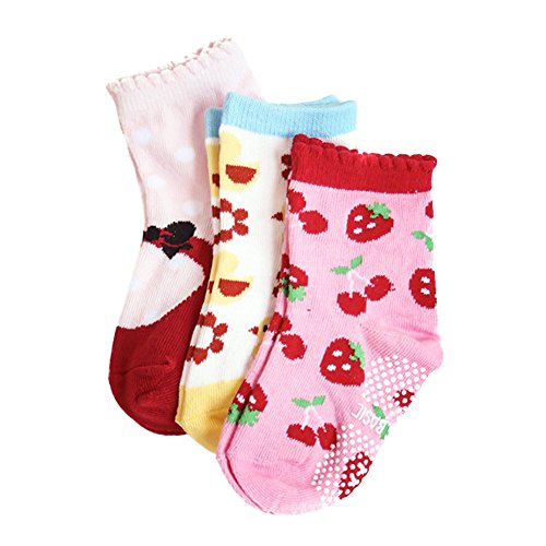 URMAGIC Calcetines de Bebé, Calcetines Antideslizantes de Algodón para Bebés Niñas y Niños Paquete de 12 pares