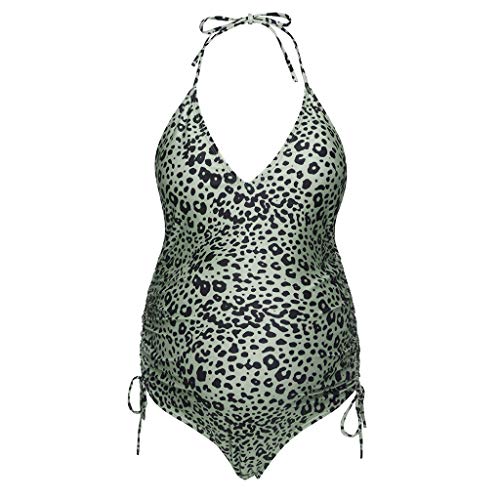 VECDY Bañadores Premama Mujer, Moda Suave Bikinis Mujer 2019 Push Up Leopardo Impresion Traje De Baño Maternidad Ropa De Playa Ajustable Monokini Conjuntos Natación Verano （Verde，M）