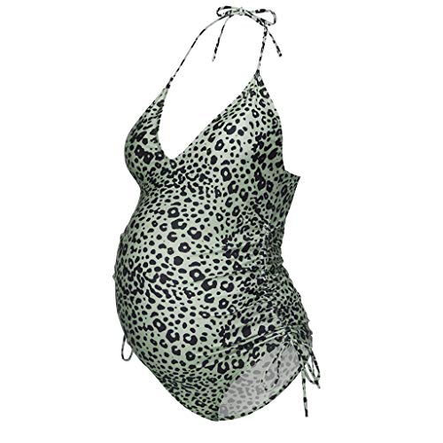 VECDY Bañadores Premama Mujer, Moda Suave Bikinis Mujer 2019 Push Up Leopardo Impresion Traje De Baño Maternidad Ropa De Playa Ajustable Monokini Conjuntos Natación Verano （Verde，M）