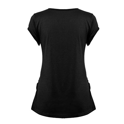 VECDY Ropa Premamá, Embarazada Modelo Lindo para Niños Chaleco De Maternidad Camisa Sin Mangas Camiseta Camisetas Sin Mangas Elasticidad Embarazo Chaleco Verano Suave Tops (Negro,XL)