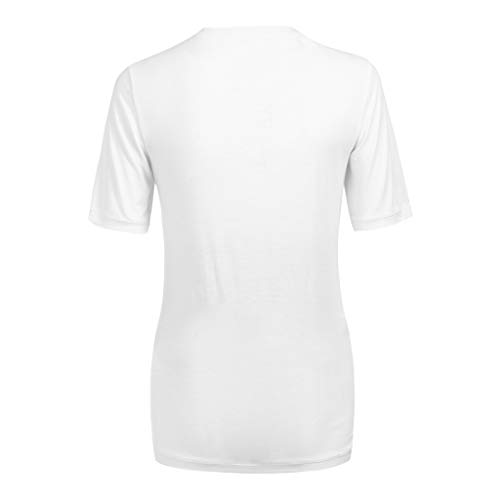 VECDY Ropa Premamá, Moda Camisetas Mujeres Verano Maternidad Manga Corta Letra De Impresión Tops Camiseta del Embarazo Suave Tops Ropa Elasticidad Embarazo Chaleco Embarazada(Blanco,M)