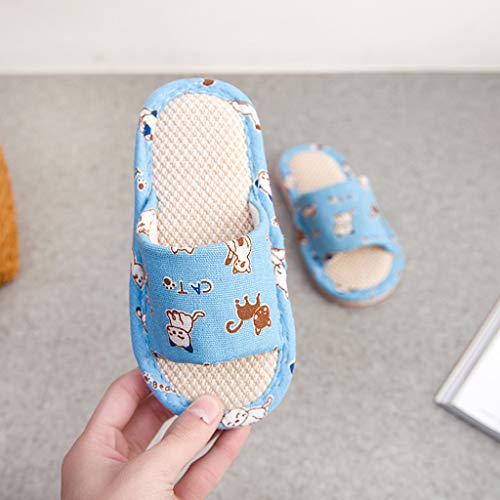 VECDY Zapatos Bebe Verano 2019, Zapatillas De Lino De Dibujos Animados Unisex para Niños Pequeños para Niños Pequeños para Niños Zapatos Transpirables De Casa Moda Fresco Simple (Azul,26-27)