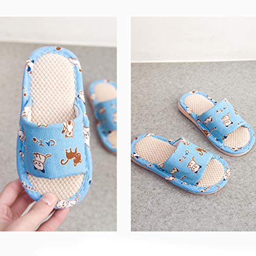 VECDY Zapatos Bebe Verano 2019, Zapatillas De Lino De Dibujos Animados Unisex para Niños Pequeños para Niños Pequeños para Niños Zapatos Transpirables De Casa Moda Fresco Simple (Azul,26-27)