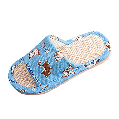 VECDY Zapatos Bebe Verano 2019, Zapatillas De Lino De Dibujos Animados Unisex para Niños Pequeños para Niños Pequeños para Niños Zapatos Transpirables De Casa Moda Fresco Simple (Azul,26-27)