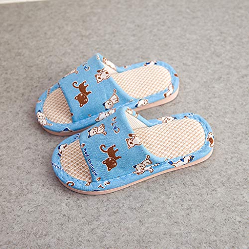 VECDY Zapatos Bebe Verano 2019, Zapatillas De Lino De Dibujos Animados Unisex para Niños Pequeños para Niños Pequeños para Niños Zapatos Transpirables De Casa Moda Fresco Simple (Azul,26-27)