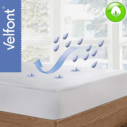 VELFONT – Protector de colchón de rizo impermeable e impermeable transpirable – para cuna Baby – 70 x 140 cm