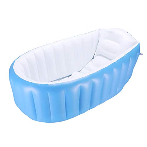 Venta Bañera para bebé portátil Bañera inflable Bañera para niños Cojín de pie Bomba de aire para pie Invierno cálido Mantener caliente Plegable, Azul