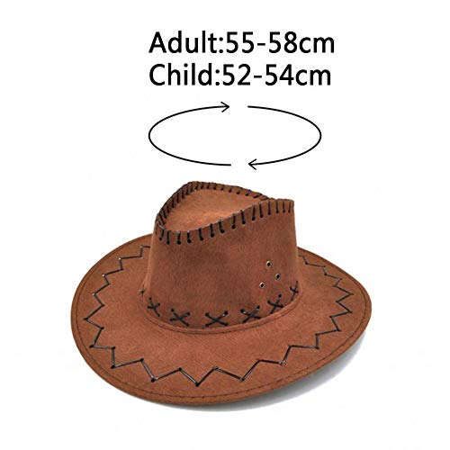 Viajes Niños del Vaquero Occidental Sombrero De Tela del Ante del Casquillo del Sombrero De Sun con La Correa para Niños Muchachas De Los Muchachos