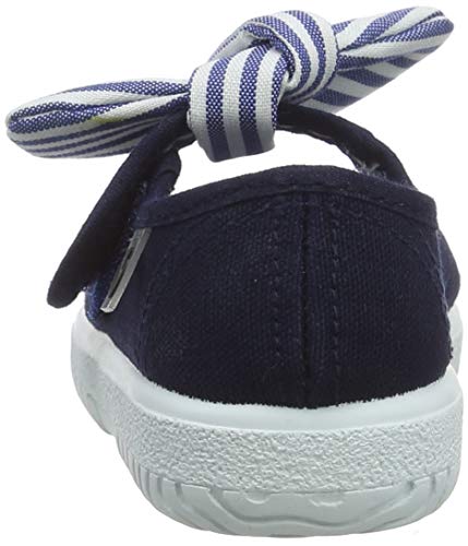 Victoria Mercedes Lona Pañuelo, Zapatos de primeros pasos para Bebé-Niñas, Azul (Marino), 20 EU