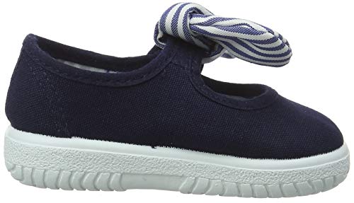 Victoria Mercedes Lona Pañuelo, Zapatos de primeros pasos para Bebé-Niñas, Azul (Marino), 20 EU