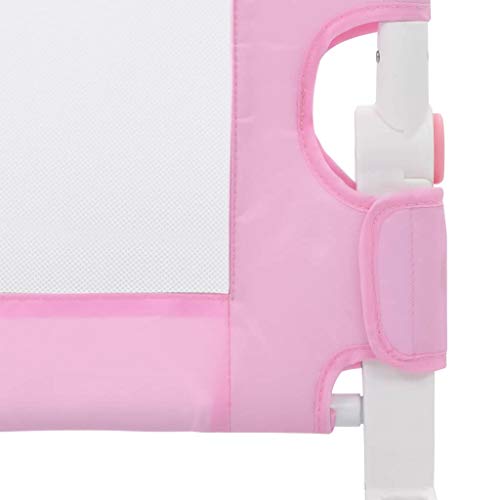 vidaXL Barandilla de seguridad cama de niño poliéster rosa 120x42 cm