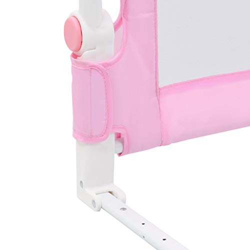 vidaXL Barandilla de seguridad cama de niño poliéster rosa 120x42 cm