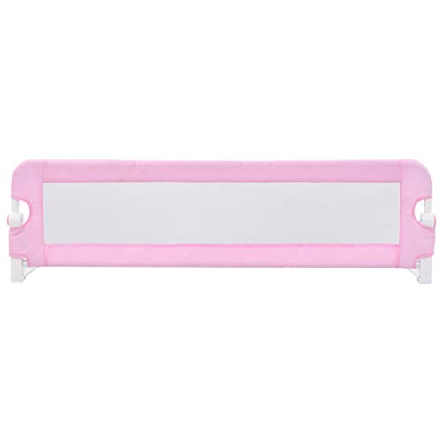 vidaXL Barandilla de seguridad cama de niño poliéster rosa 120x42 cm