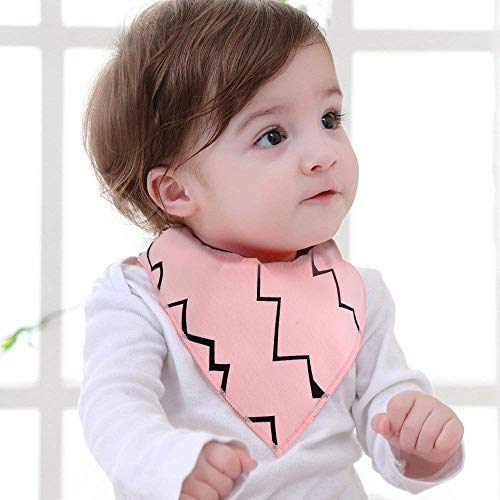 Viedouce Baberos Bebe Bandanas con 2 Ajustables Botón a Presión,100% Algodón Orgánico,Suave & Absorbente,Baberos Drool para Niños Niñas (color-10)