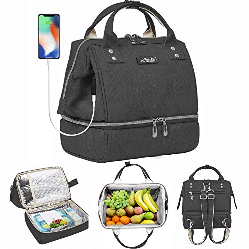 Viedouce Mini Bolsas Térmicas,Bolsas para Picnic Porta,Bolsa de Almuerzo,Mochila para Bebé Pañales,Multifuncional Mochila de Viaje con Puerto Carga USB & 2 Correa Hombro Ajustable(Talla Pequeña)