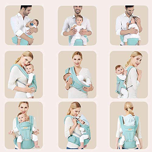 Viedouce Portabebe Ergonómico con Asiento/Puro algodón Ligero y Transpirable/Multiposición:Dorsal, Ventral, Ajustable para Recién Nacidos y Niños Pequeños de 3-48meses (3.5 a 20 Kg)