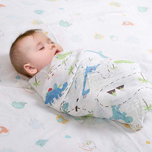 Viviland Mantas Envolventes de Muselina de Bambú Algodón,Swaddle Paquete de 4, Mantitas para Bebes Recién Nacidos,120x120 cm