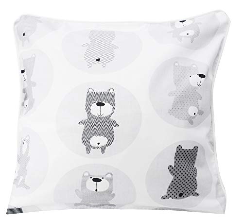 Vizaro - Funda Cojín para Bebé-Niño - 30x30cm - Para Cuna, Cama infantil habitación bebé - - Algodón Puro - Hecho UE, OekoTex - Ositos