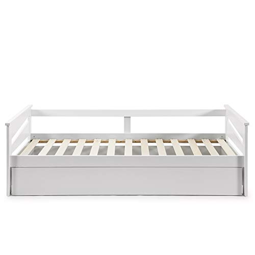 VS Venta-stock Cama Nido Juvenil Emma 90X190, Color Blanco, Dimensiones: 199cm (Largo), 105cm (Ancho) y 62cm (Alto)