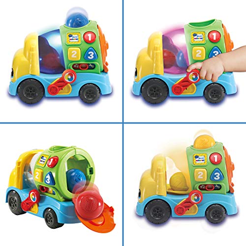 VTech-80-601922 Mixter, camión hormigonera Infantil con más de 75 melodías, Canciones y Voces, enseña Formas, números y a Mezclar los Colores Mediante Luces, Multicolor (3480-601922)