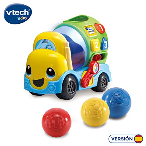 VTech-80-601922 Mixter, camión hormigonera Infantil con más de 75 melodías, Canciones y Voces, enseña Formas, números y a Mezclar los Colores Mediante Luces, Multicolor (3480-601922)