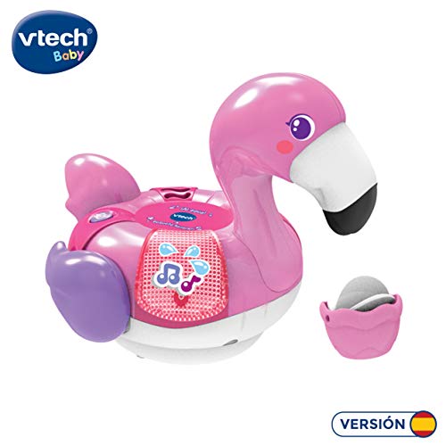 VTech-¡Al Agua Pequeño Flamenco Juguete electrónico para el baño con Voces, Sonidos, Luces y Canciones. (3480-516222)