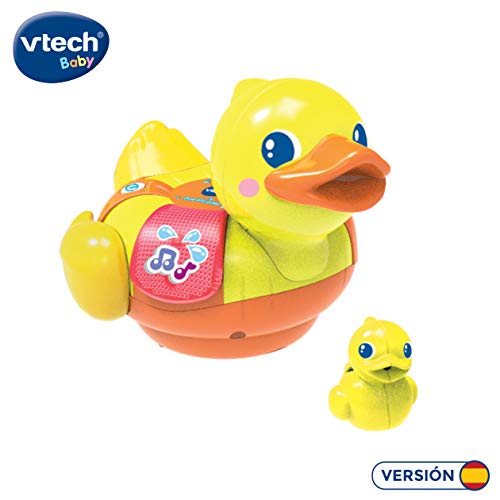 VTech-¡Al Agua Pequeño Patito Juguete electrónico para el baño con Voces, Sonidos, Luces y Canciones. (3480-516122)