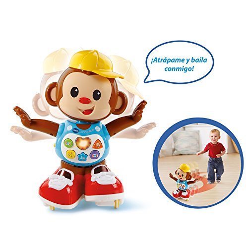 VTech Armando Patinando, Mono Interactivo Que incita al niño a Que le SIGA por Todas Partes, Color Rojo (3480-505922)