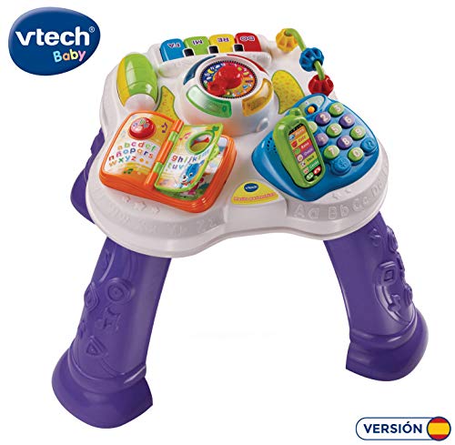 VTech Baby - Mesita parlanchina 2 en 1, mesa de actividades infantil con panel interactivo de actividades extraíble (80-148022)