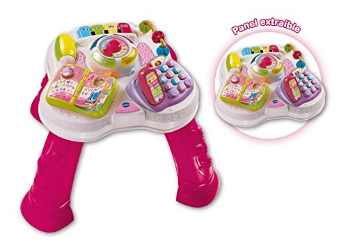 VTech Baby - Mesita parlanchina 2 en 1, mesa de actividades infantil con panel interactivo de actividades extraíble (80-148057)