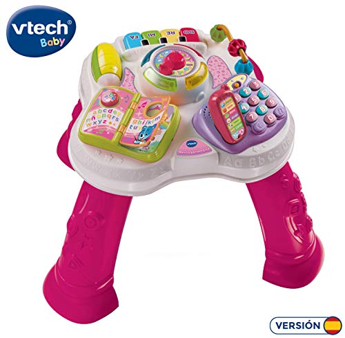 VTech Baby - Mesita parlanchina 2 en 1, mesa de actividades infantil con panel interactivo de actividades extraíble (80-148057)