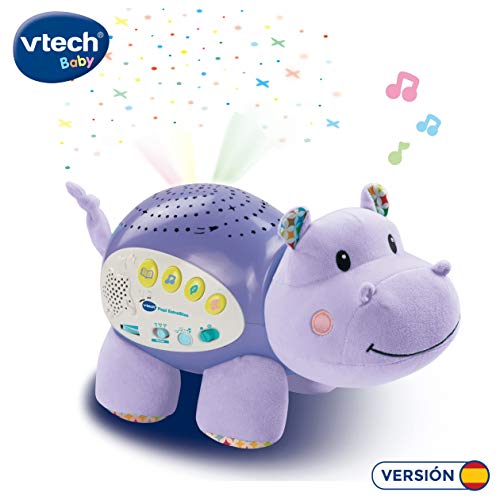 VTech Baby - Popi estrellitas, Proyector de bebe con música relajante para ayudarle a dormir, historias, sonidos de la naturaleza, rimas infantiles y canciones de cuna, temporizador (80-180922)