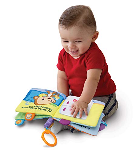 VTech-El Libro de Trompa Cuento de Tela Interactivo para bebé con un Suave Elefante de Peluche y Diferentes Texturas para desarrollar el Sentido del Tacto (3480-189322)