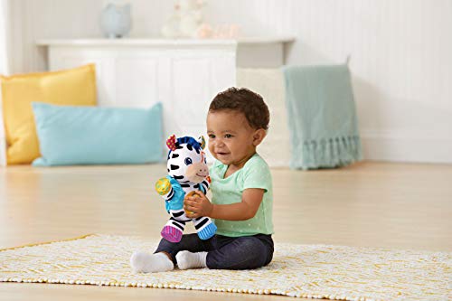 VTech - La Cebra cantarina, Peluche bebé Cuna Que estimula los sentidos del bebé a través de Diferentes Texturas, enseña Colores, Sentimientos, primeras Palabras y fomenta la motricidad Fina