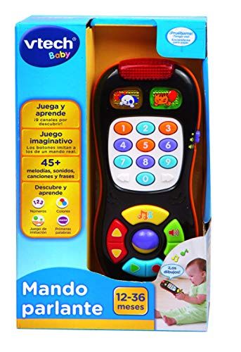 VTech - Mando parlante, Juguete Interactivo, Repite Las acciones de los Mayores, Cambia de Canal, Sube o Baja Volumen, enseña Colores, números, Formas, contrarios y Vocabulario