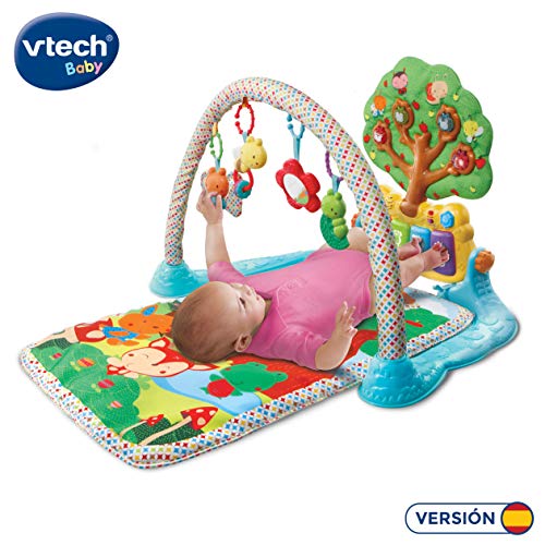 VTech - Mantita Amigos en el Parque, Alfombra de Juego y Gimnasio para Bebes, Manta interactiva con 3 Modos de Juego para enseñar Animales, Colores y Figuras, más de 70 Canciones, melodías y Frases