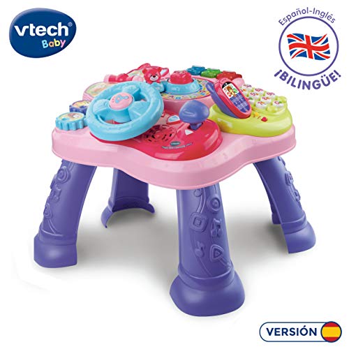 Vtech- Mesita Infantil Estrella Bilingüe, Color rosa (3480-181557)