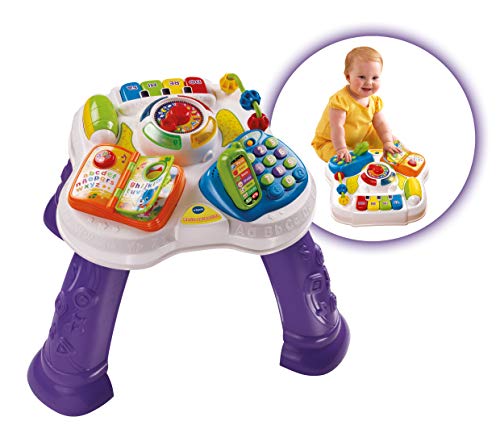 Vtech- Mesita parlanchina 2 en 1, SPB, Color morado (80-148067)